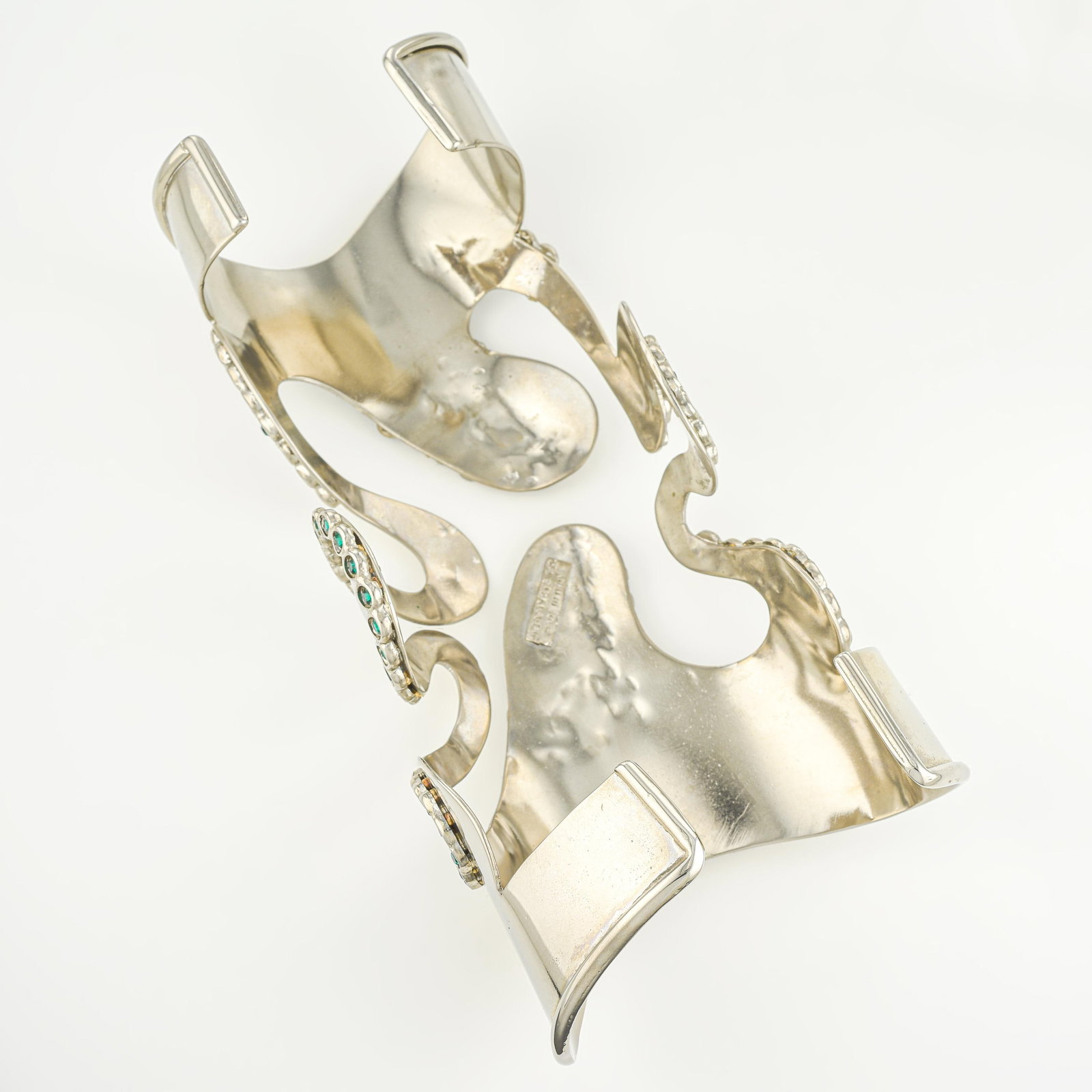 Costume Versace Green Stone Long Cuff - 2