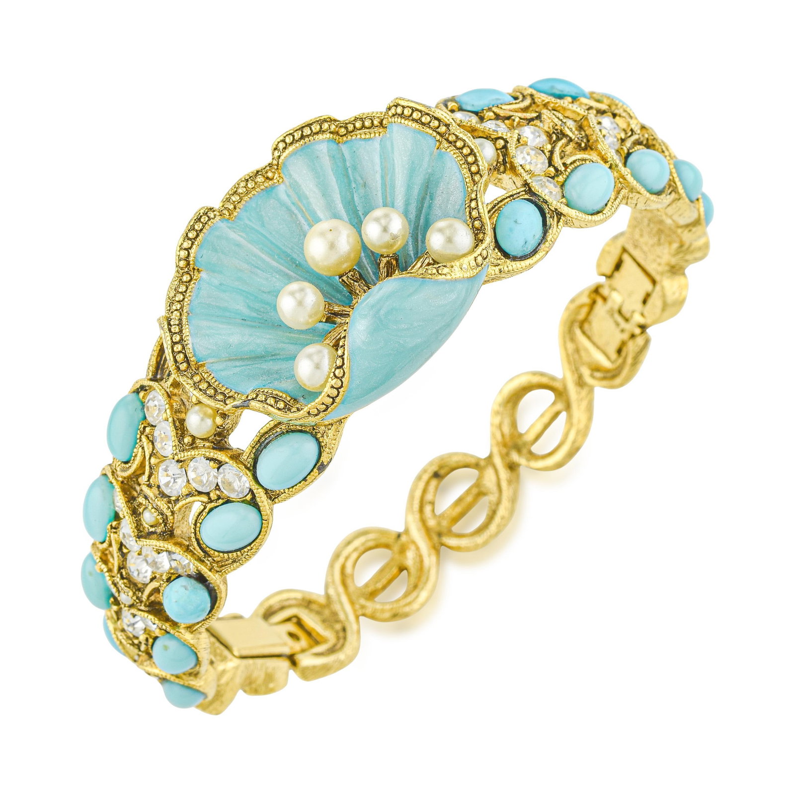 Costume Joan Rivers Green and White Stone Bracelet: ESTIMATED RETAIL PRICE: 700* *This is the estimated value a piece of similar quality, craftsmanship, and characteristics could command at retail. A celebrated piece from the Joan Rivers Collection,