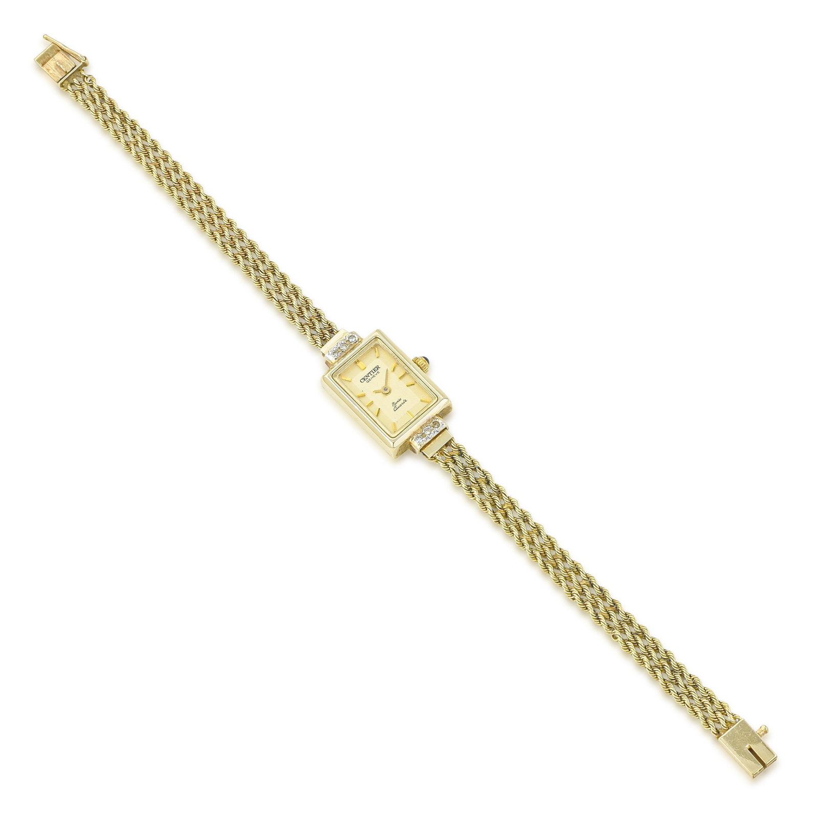 Vintage Centier Geneve Diamond-Accented Ladies' Wristwatch in 14K Gold - 2