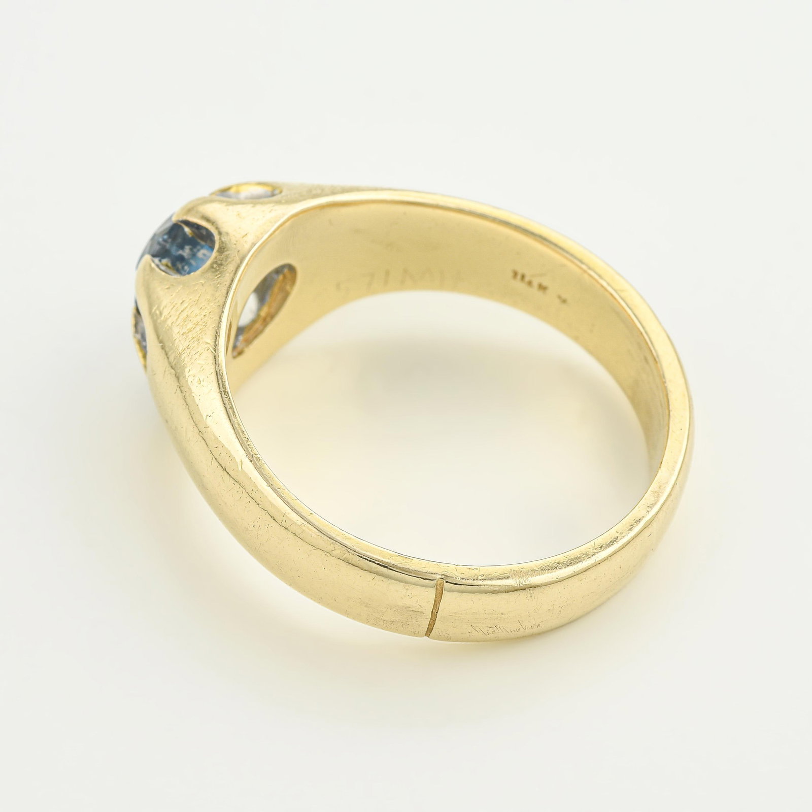 Men's Blue Sapphire Belcher Ring - 2