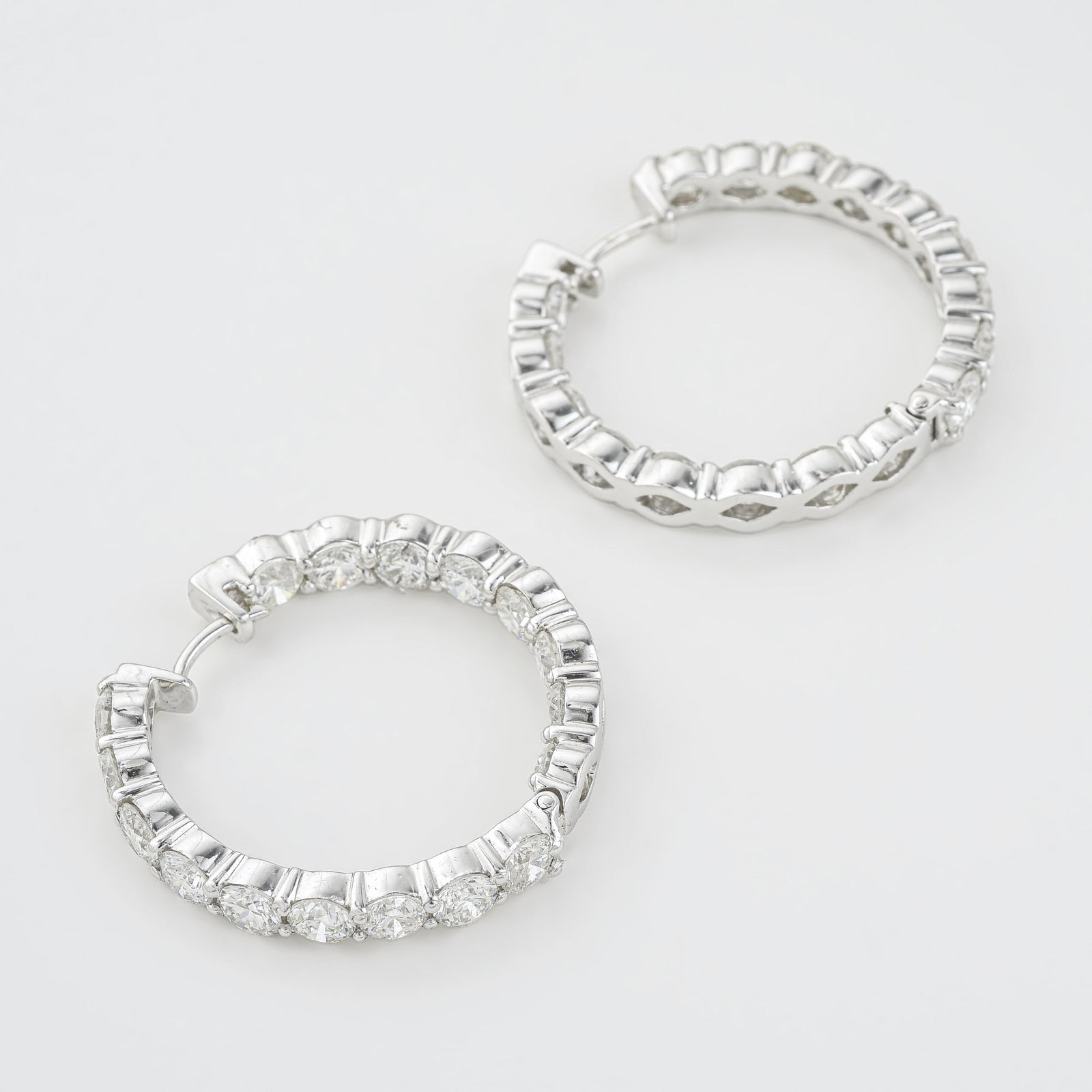 Diamond Hoop Earrings - 2
