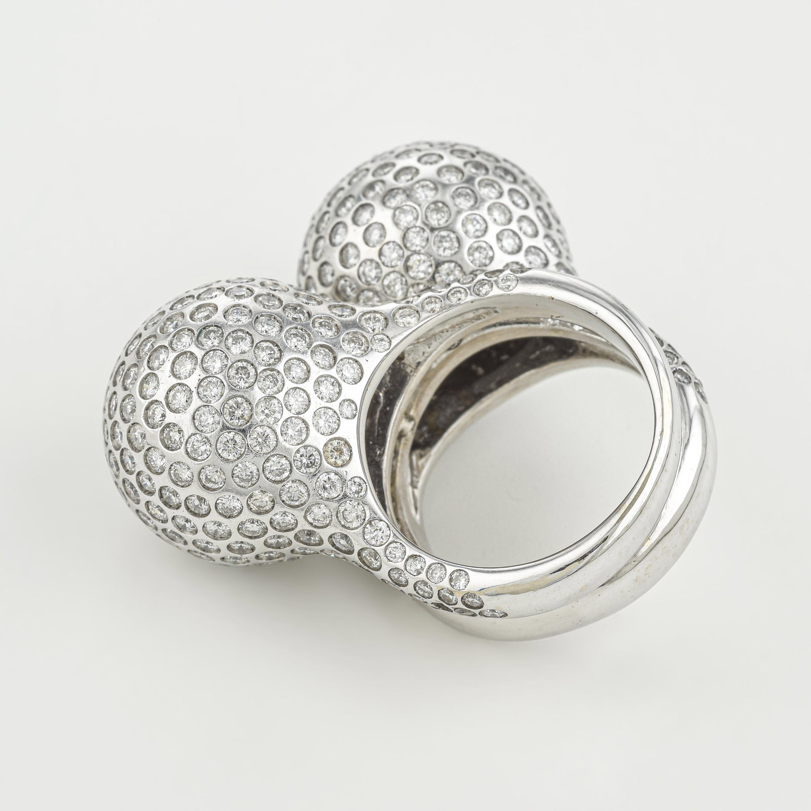 Vintage Double Diamond Ball Ring - 2