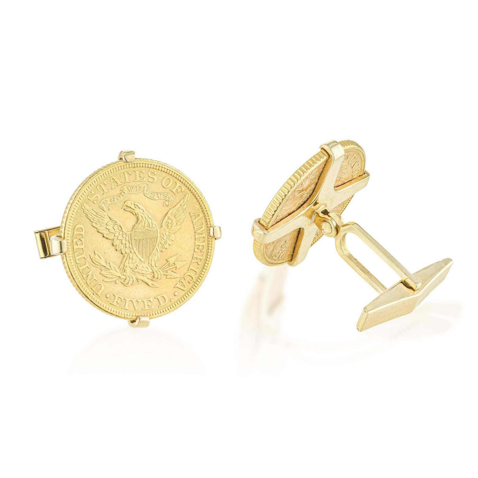 Liberty Half Eagle Coin Cufflinks - 2
