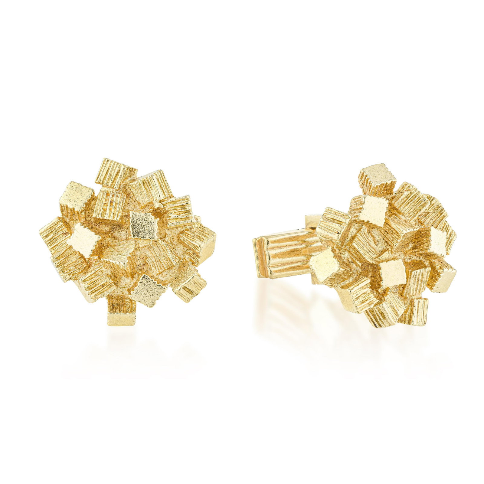 Brutalist Cufflinks Circa 1970s: ESTIMATED RETAIL PRICE: $4,500* *This is the estimated value a piece of similar quality, craftsmanship, and characteristics could command at retail. A pair of circa 1970s Brutalist-style cufflinks in