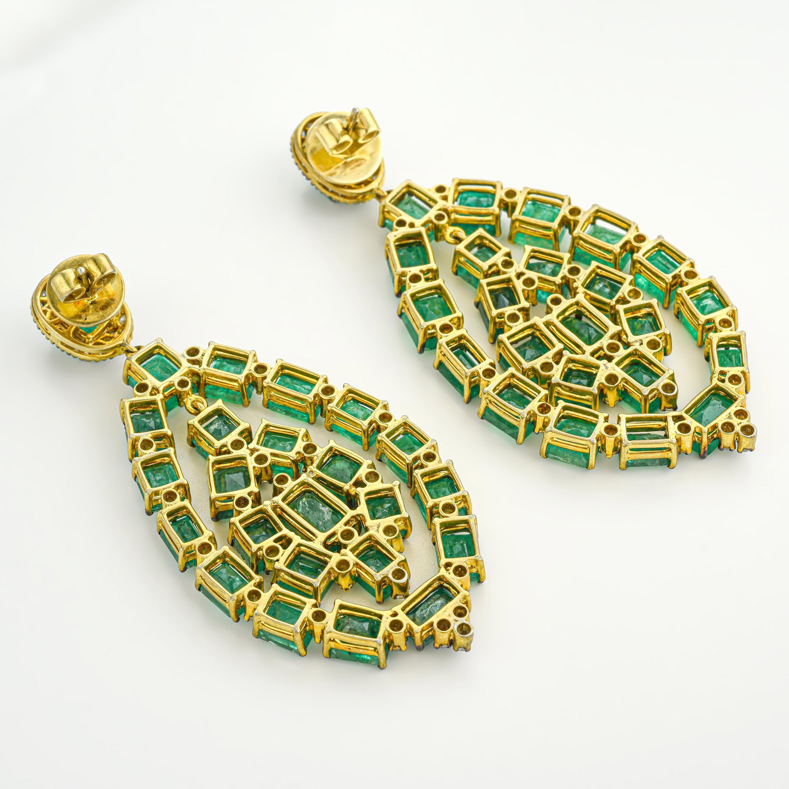 Emerald and Diamond Earrings - No Reserve Lot - 2