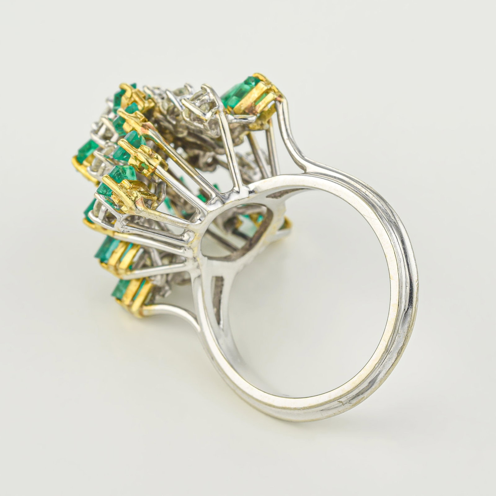 Emerald and Diamond Windmill Ring - 2