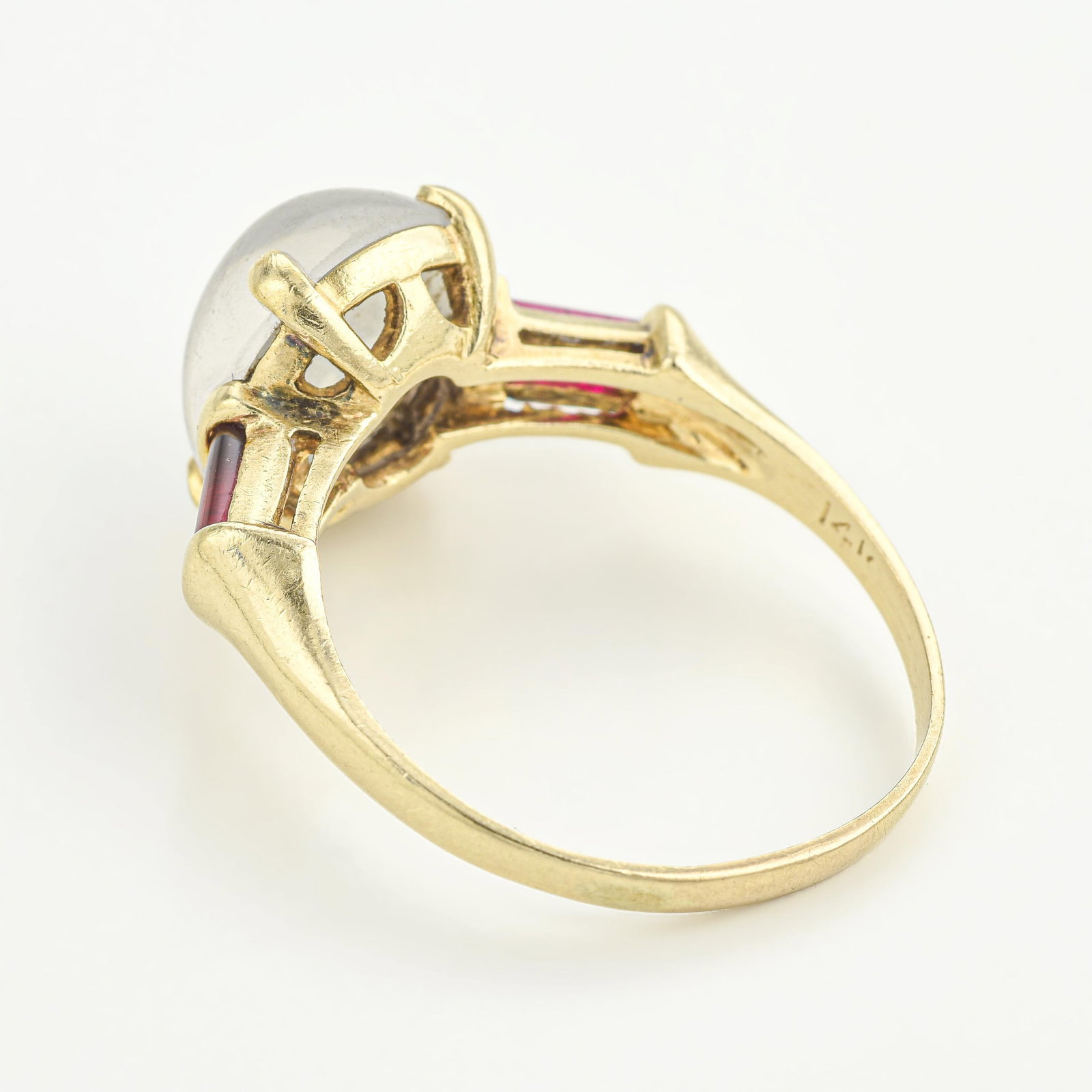 Moonstone and Ruby Ring - 2