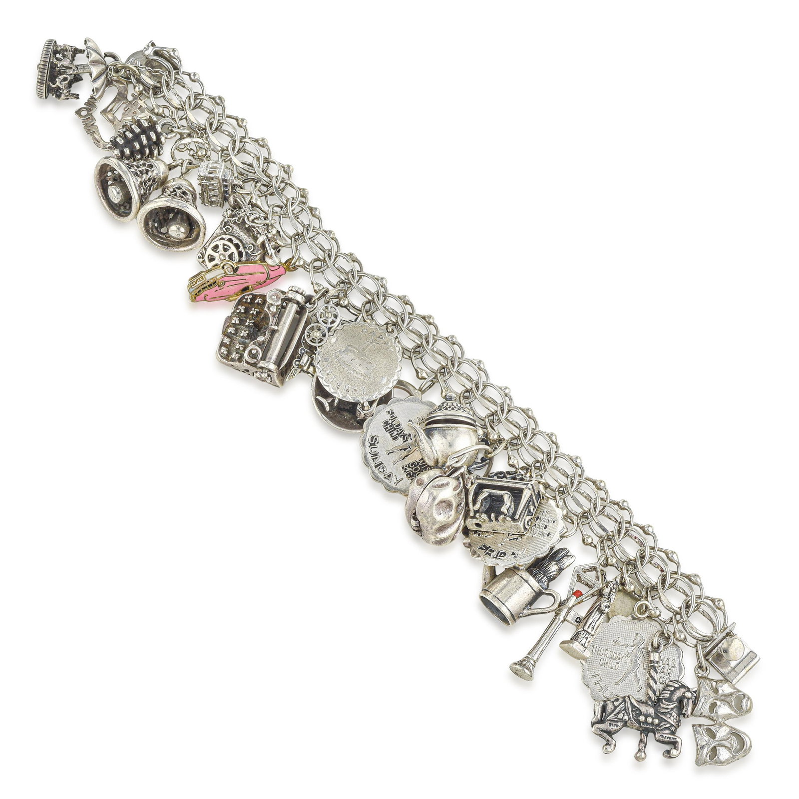 Vintage Silver Charm Bracelet - 2