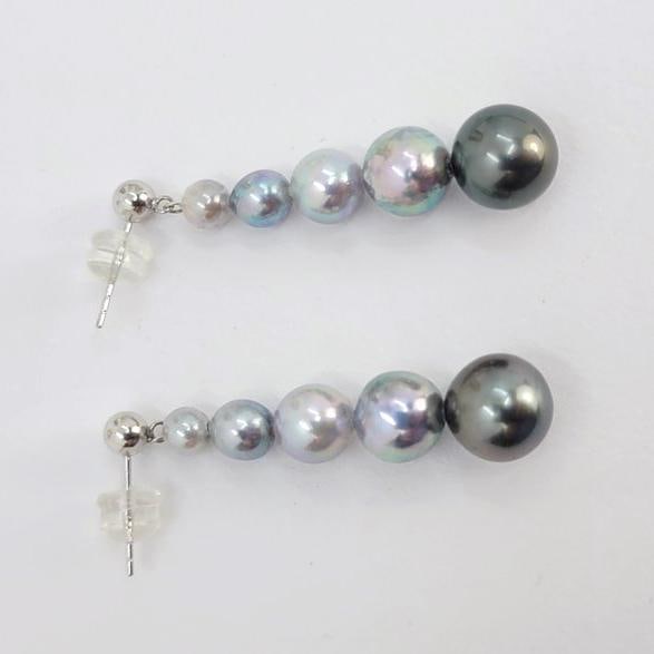 Ombre Grey Akoya Pearl Drop Earrings - 2