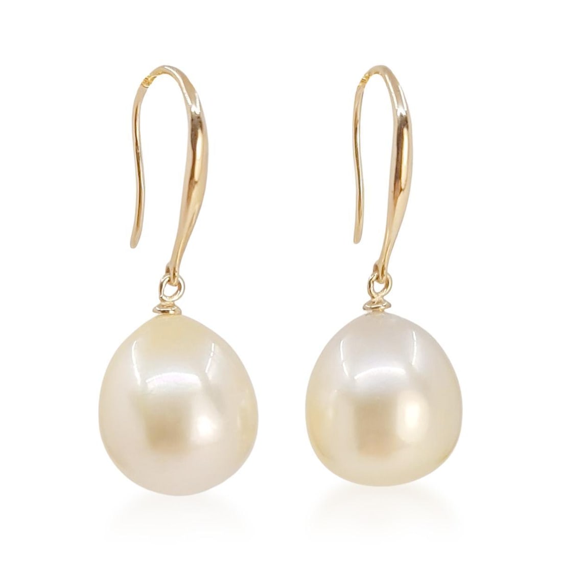 South Sea Pearl Hook Earrings: ESTIMATED RETAIL PRICE: $850* *This is the estimated value a piece of similar quality, craftsmanship, and characteristics could command at retail. Highlighting the soft gold tone of South Sea pearls,