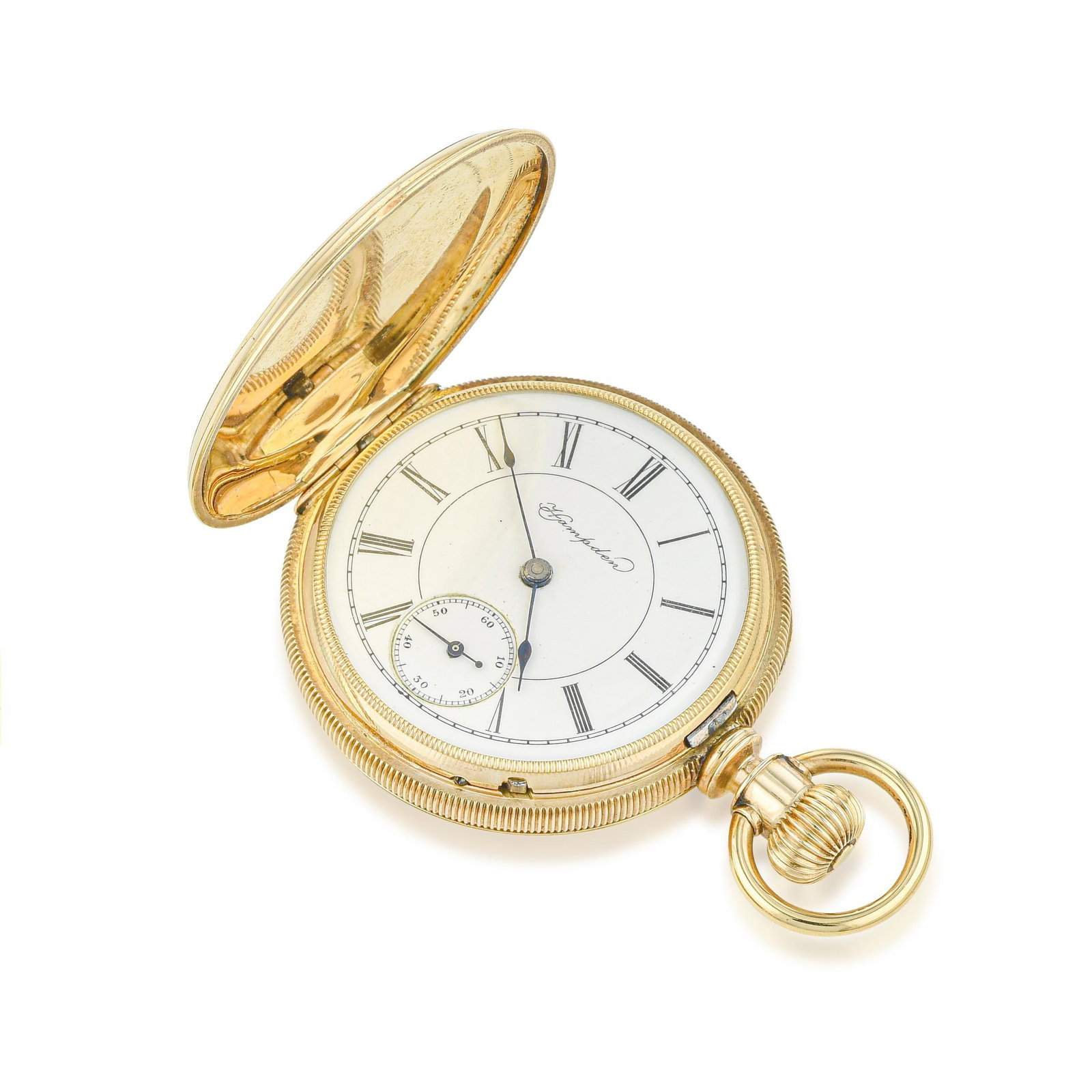 Hampden Watch Co. Mechanical Pocket Watch in 14K Gold: ESTIMATED RETAIL PRICE: $3,000* *This is the estimated value a piece of similar quality, craftsmanship, and characteristics could command at retail. Summary of Key Characteristics CIRCA: 1890s CASE