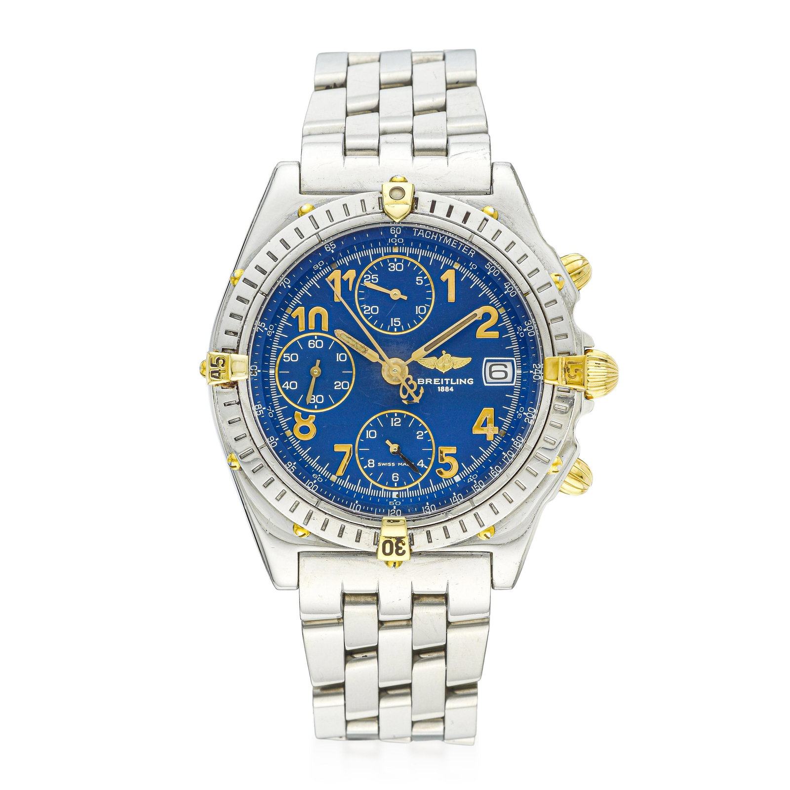 Breitling Colt Chronograph in Steel: ESTIMATED RETAIL PRICE: $4,000* *This is the estimated value a piece of similar quality, craftsmanship, and characteristics could command at retail. The Colt Chronograph runs the Valjoux 7750, the mos