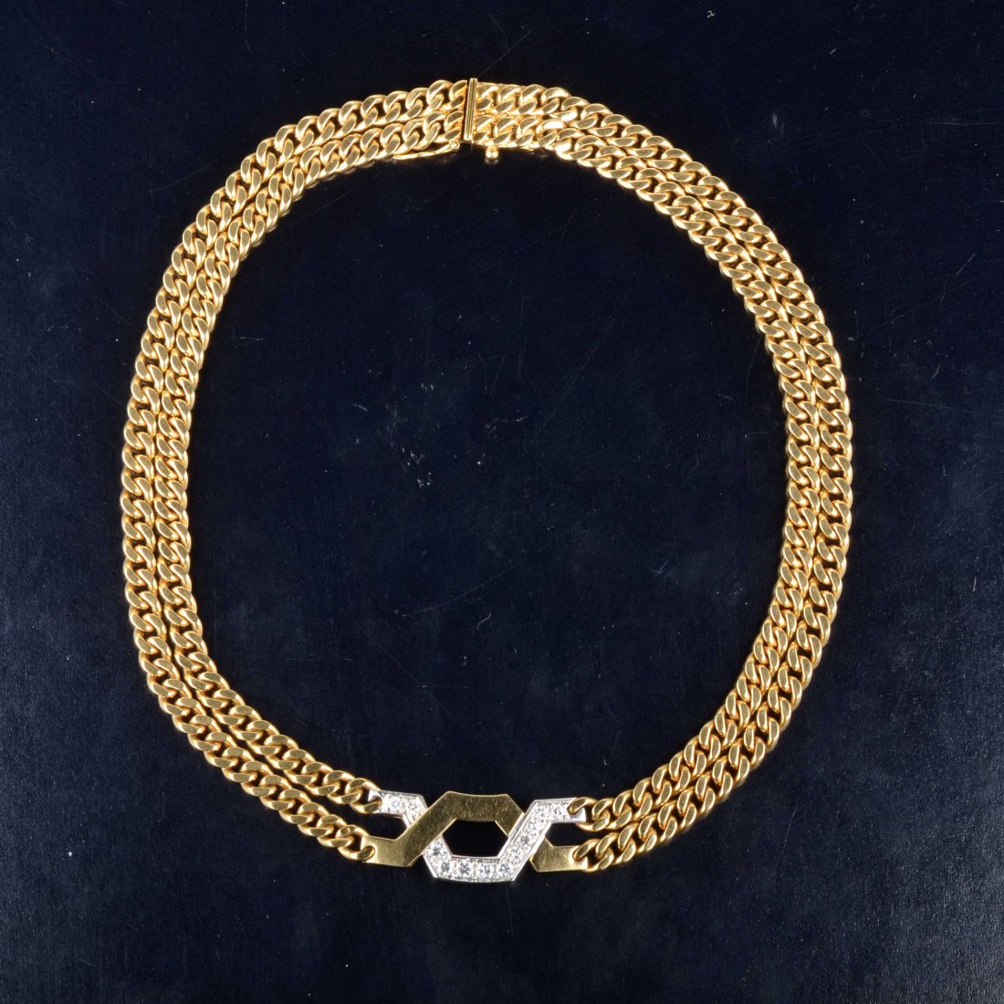 VCA diamond gold necklace in original pouch