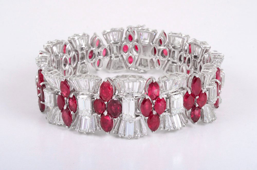 Magnificent Diamond Ruby Bracelet, Circa 1950s-60s (1 of 3)