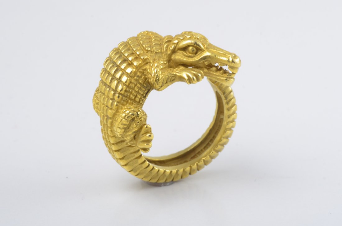Kiekelstein Cord Alligator Gold Ring (1 of 3)