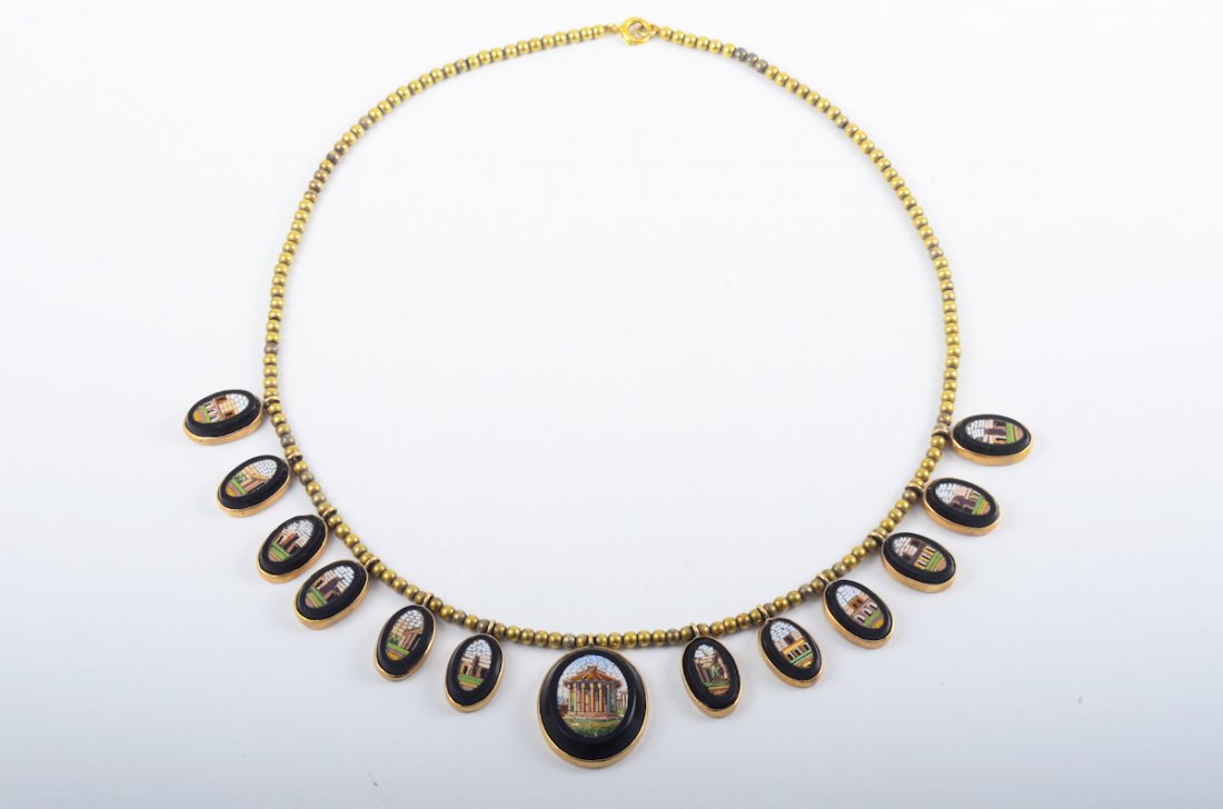 Antique Micro Mosic Pendant Necklace (1 of 3)