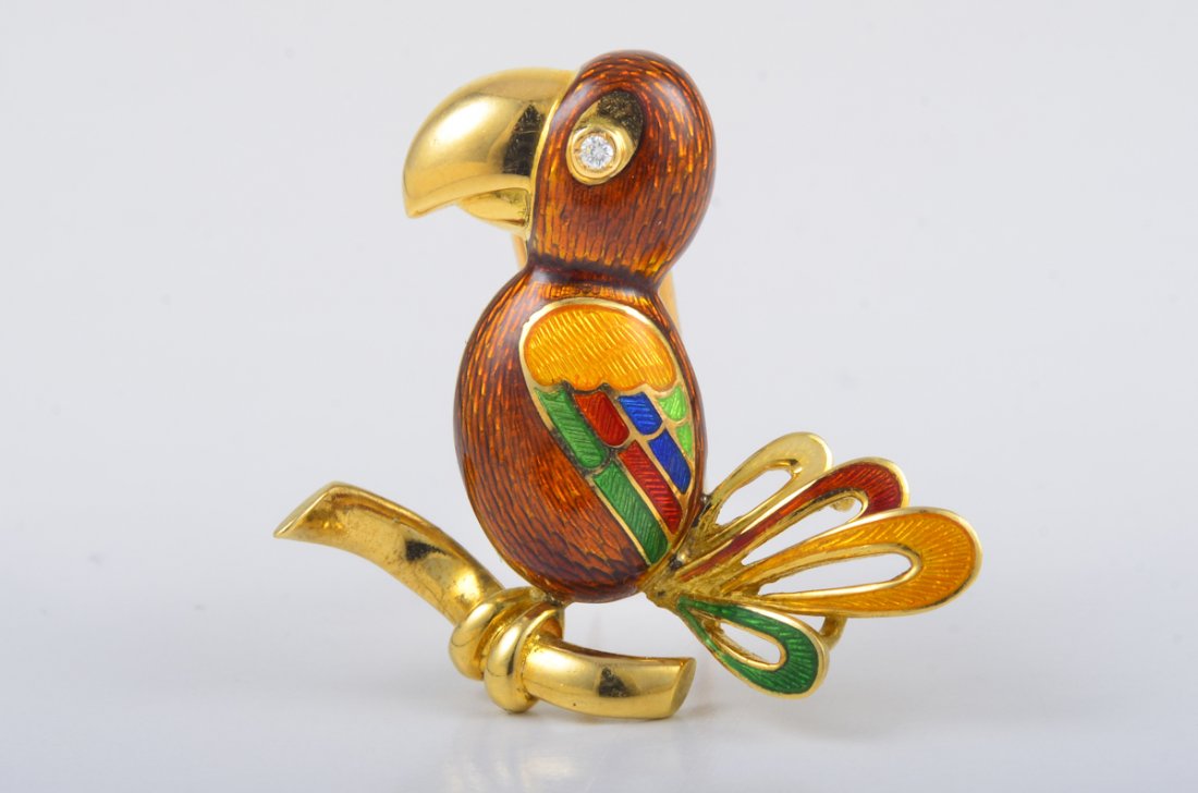 Bulgari Enamel Tucan Pin (1 of 3)