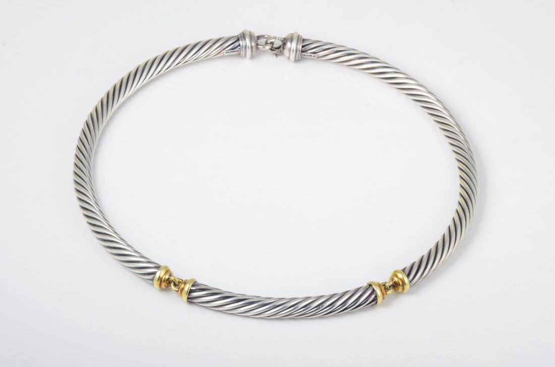 David Yurman Silver Gold Necklace (1 of 2)