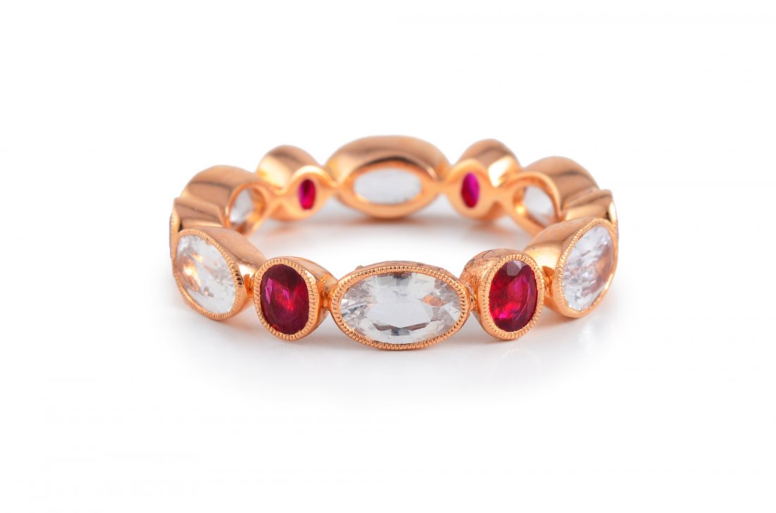 Ruby White Sapphire Eternity Band (1 of 3)