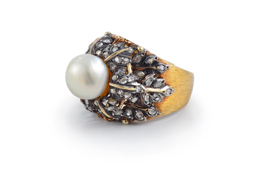 Buccellati Diamond and Pearl Ring (1 of 4)