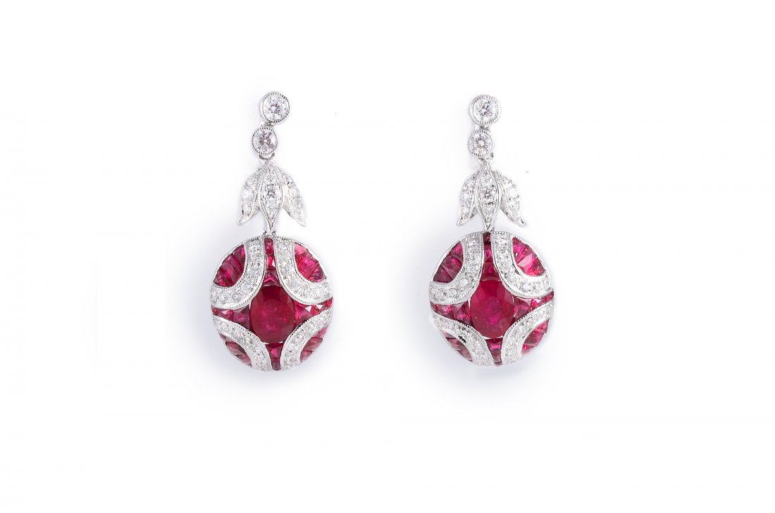 Ruby Diamond Drop Earrings (1 of 2)
