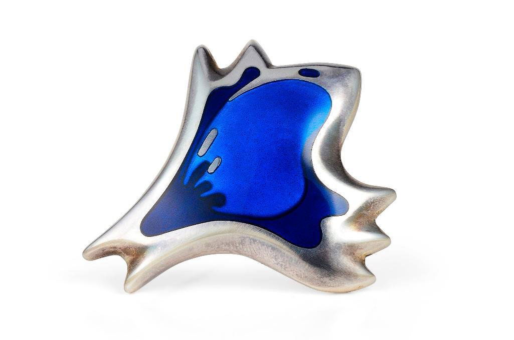 A Georg Jensen Sterling Silver and Enamel Brooch (1 of 4)