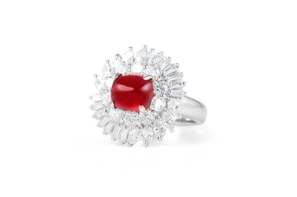 A Platinum, Ruby and Diamond Ring (1 of 3)