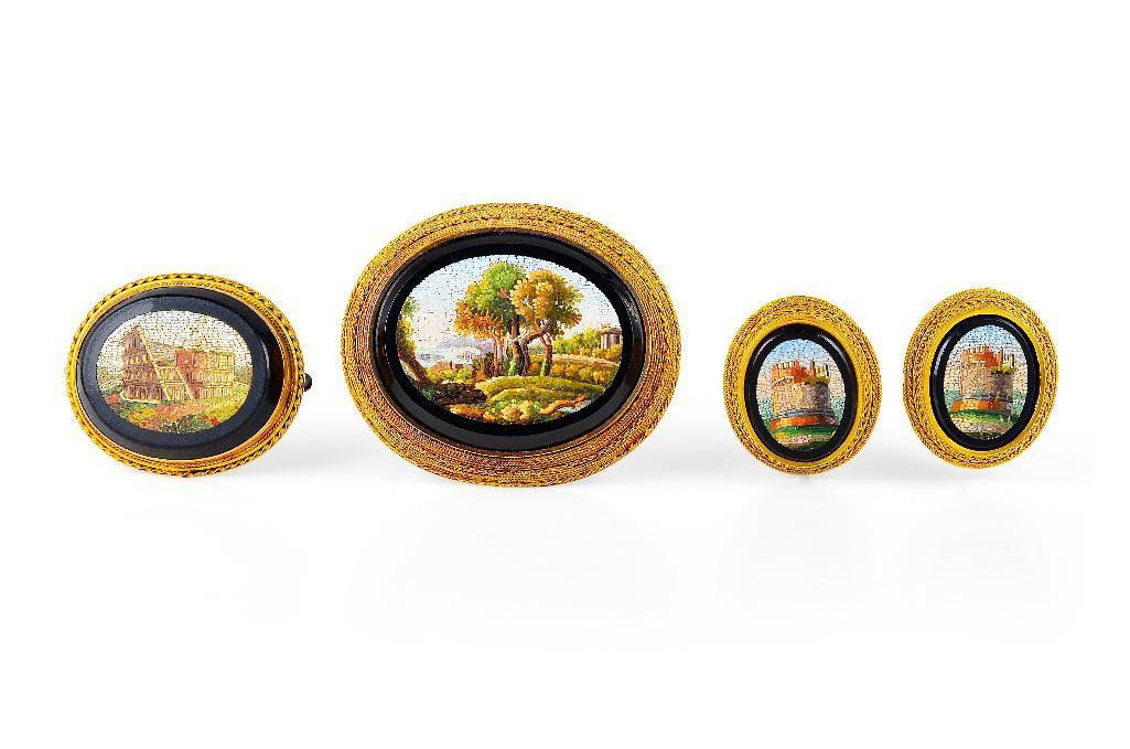 A Victorian Gold, Onyx and Micromosaic Suite (1 of 3)