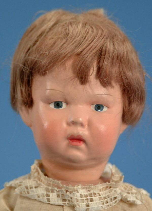 14" Schoenhut toddler, bl. painted eyes, all wood j