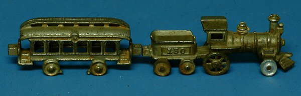 Arcade Cast Iron Floor Train Locomotive with Integ