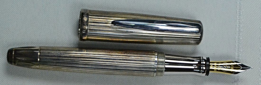 Sterling Silver Waterford Glendalough Fountain Pen: Sterling Silver The Round Tower of Glendalough Limited Edition #87 of 500 Waterford Fountain Pen; c. 1999; new in box; made in Germany; the 1st in a series honoring the most historical treasures of Ir