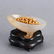 AN AGATE CASE CARVED WITH A IVORY TUSK BOAT - 2