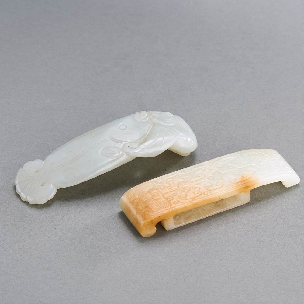 TWO CHINESE WHITE JADE CARVINGS (1 of 1)