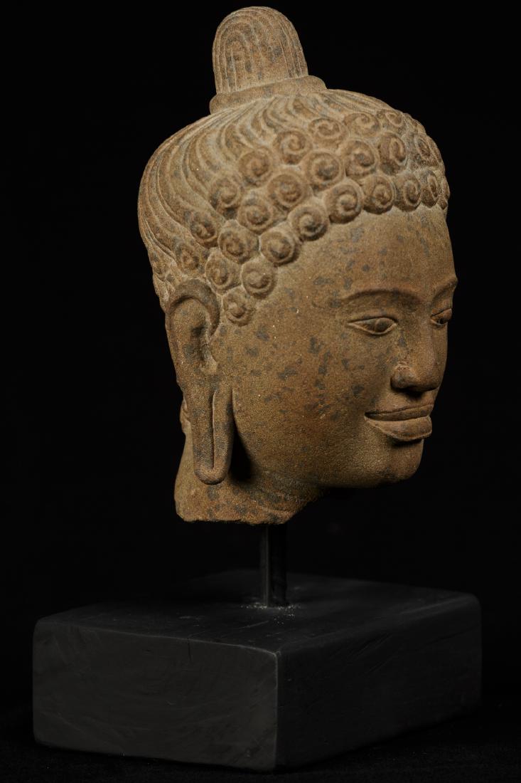 18th Century Indian Gandhara Stone Buddha Head Statue (1 of 4)