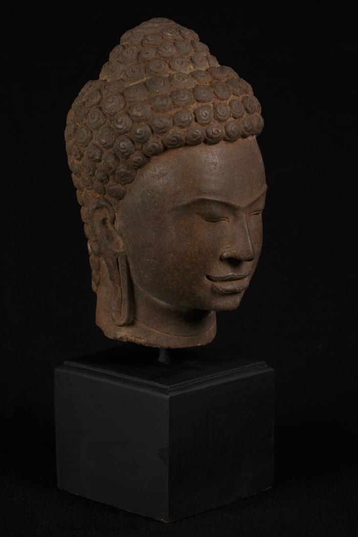 18th Century Dvaravati Stone Thai Buddha  Head (1 of 3)