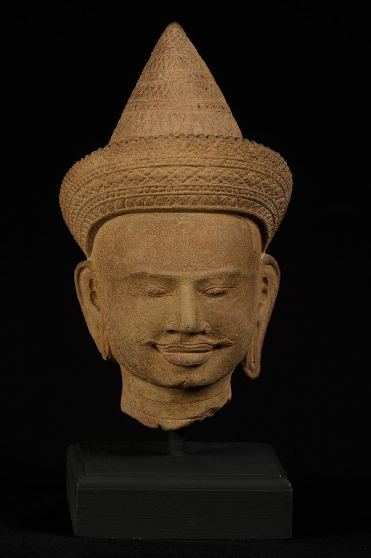 18th Century Sandstone Vishnu Head - Protector & (1 of 3)