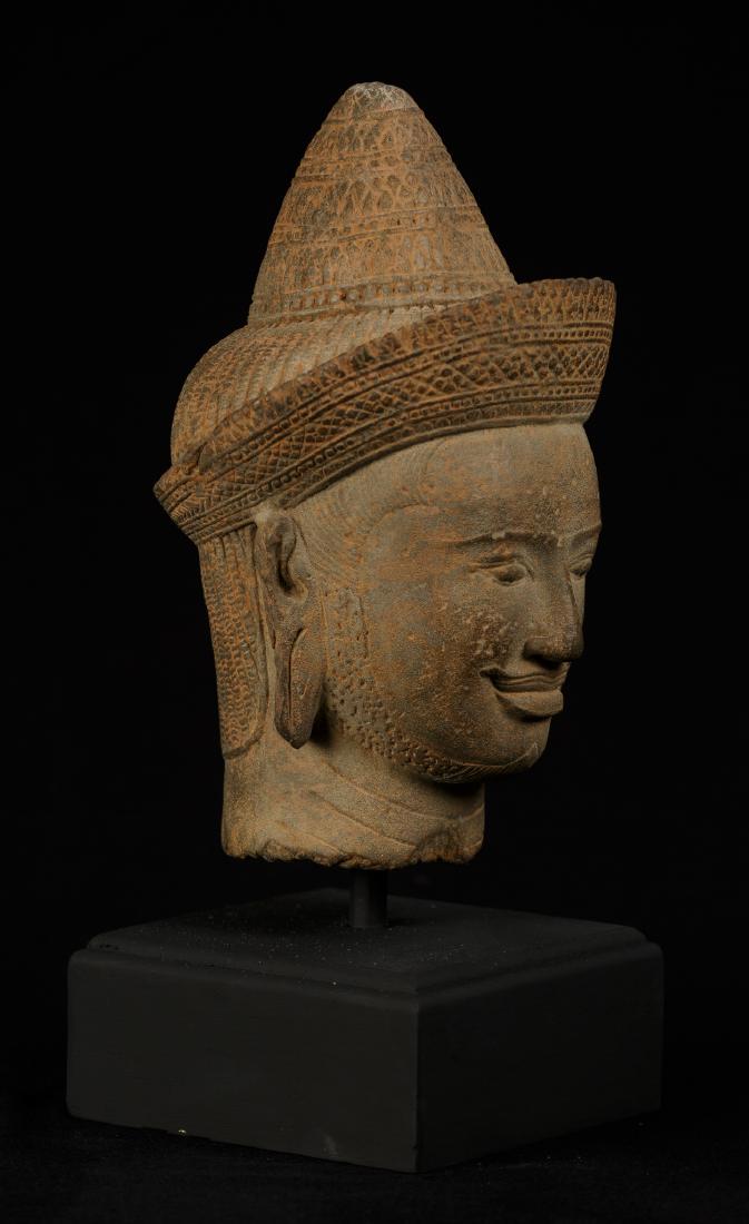 18th Century Sandstone Vishnu Head - Protector & (1 of 3)