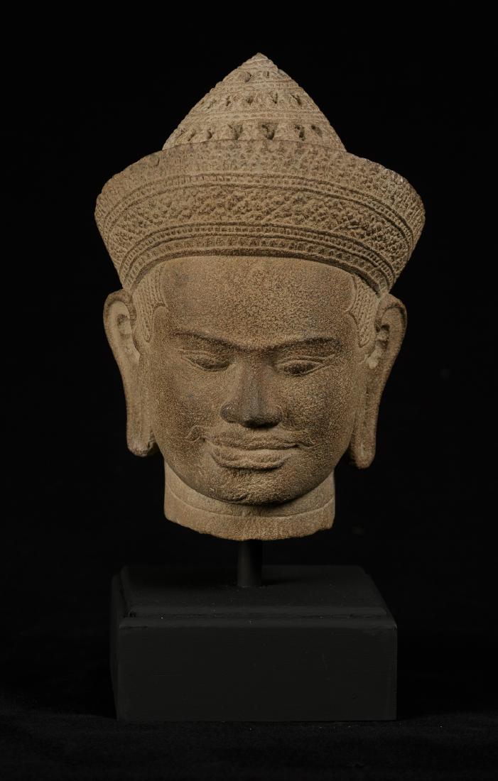 18th Century Sandstone Vishnu Head - Protector & (1 of 3)