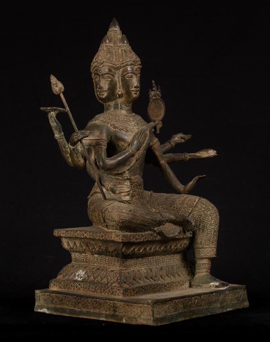 19th Century Antique Bronze Brahma - Hindu God Creation (1 of 8)
