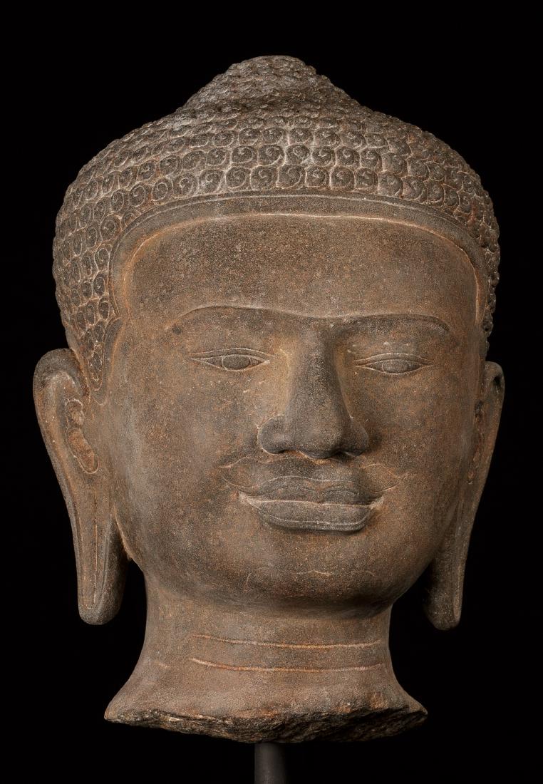 17th-18th Century Thai Dvaravati style stone Buddha (1 of 10)