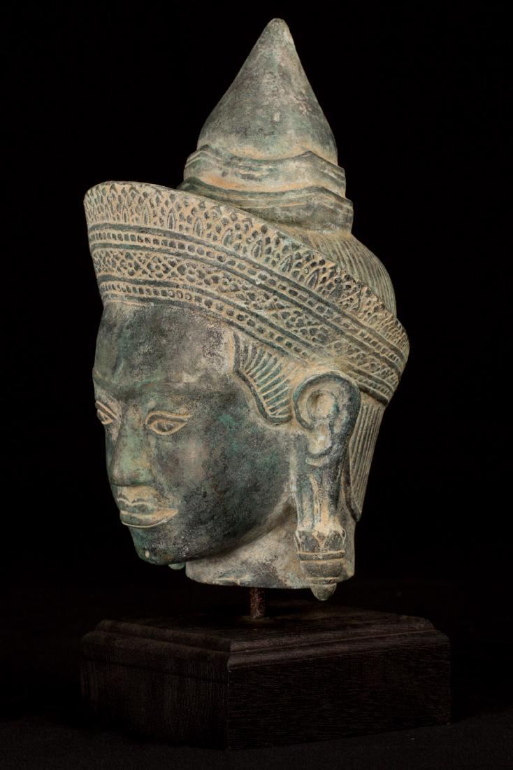 19th Century Antique Khmer Bronze Buddha Head Statue (1 of 3)