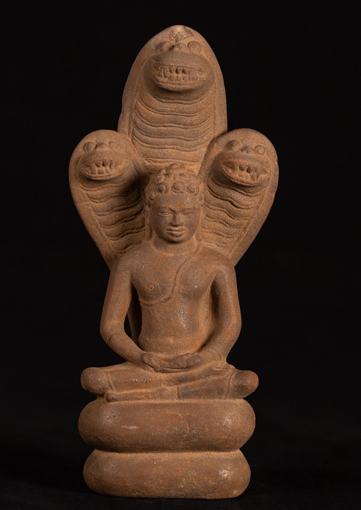 18th Century Thai Stone Naga Enthroned Meditation (1 of 9)