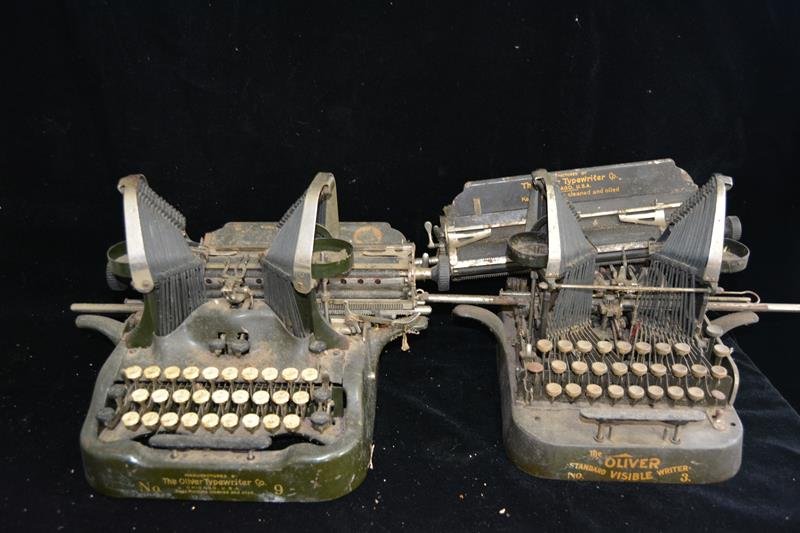 Early Typewriters: The Oliver Typewriter Co, Chicago, USA, No 9 and No 3