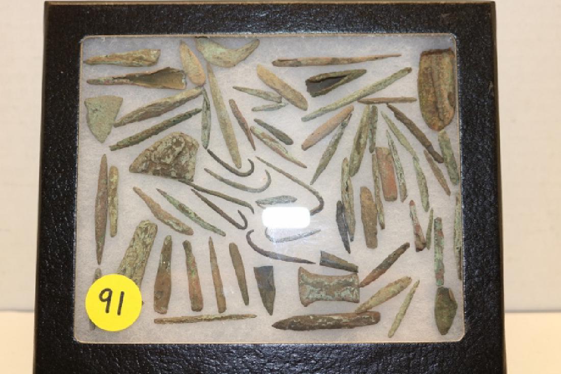 frame of (65+) copper artifacts (1 of 2)