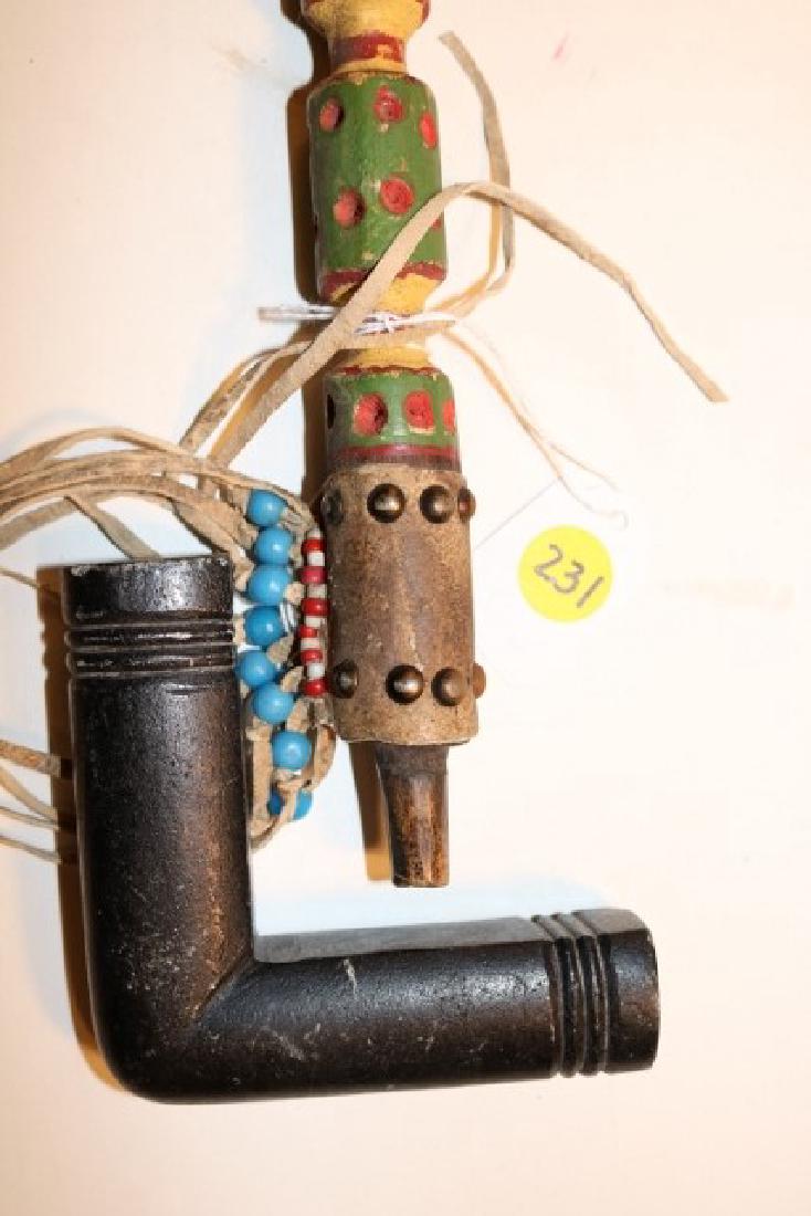 carved and beaded pipe stem (1 of 3)