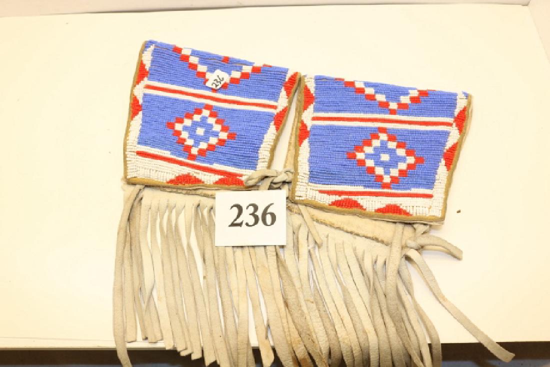 fringed beaded cuffs: 5” x 5” fringed beaded cuffs, Canvas backed
