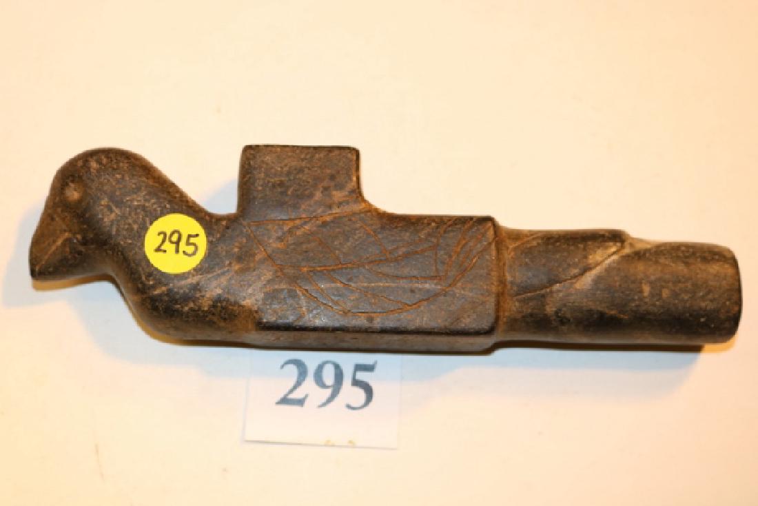 steatite engraved bird effigy pipe (1 of 2)