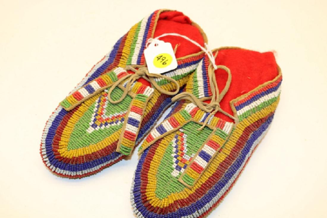 child’s fully beaded  moccasins (1 of 2)