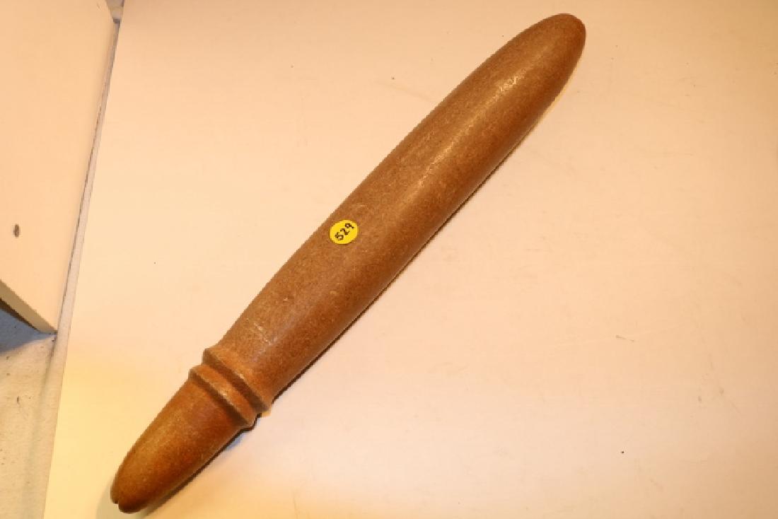 Phalox effigy pestle: 20” long x 2 ½” wide Phalox effigy pestle, California area, paint spats on relic, very fine, hardstone