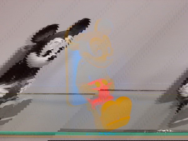 Cast Iron Mickey Mouse Bank: Cast Iron Mickey Mouse Bank – John Wright – 5" height. Excellent condition – Moore #196.